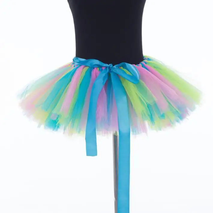 Colorful Женские юбки пышная короткая однотонная цветная юбка для взрослых танцевальная модная мини-Женская юбка из тюля для девочек балетная юбка-пачка Женская - Цвет: Colorful