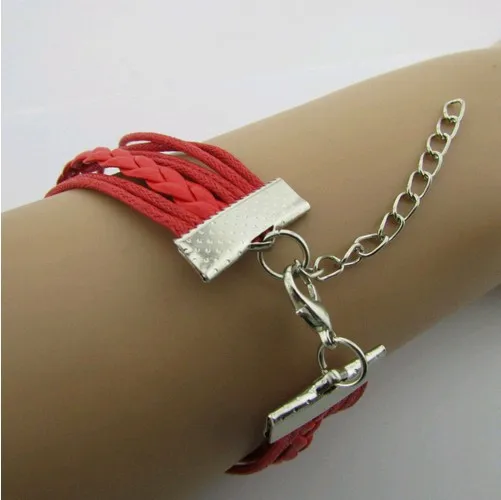 Модные очаровательные винтажные Многослойные плетеные браслеты LOVE Of Eight из яркой