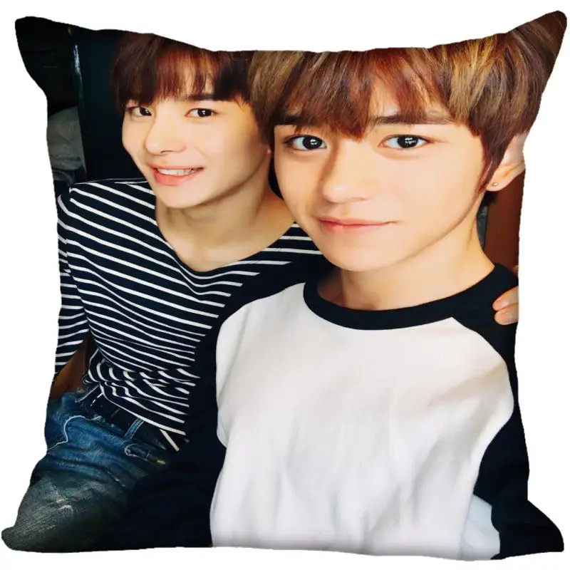 15 Fan Xi, хит, на заказ, KPOP NCT Lucas, принтованная шелковая квадратная наволочка, для дома, декоративная, на молнии, атласная наволочка(одна сторона - Цвет: 15