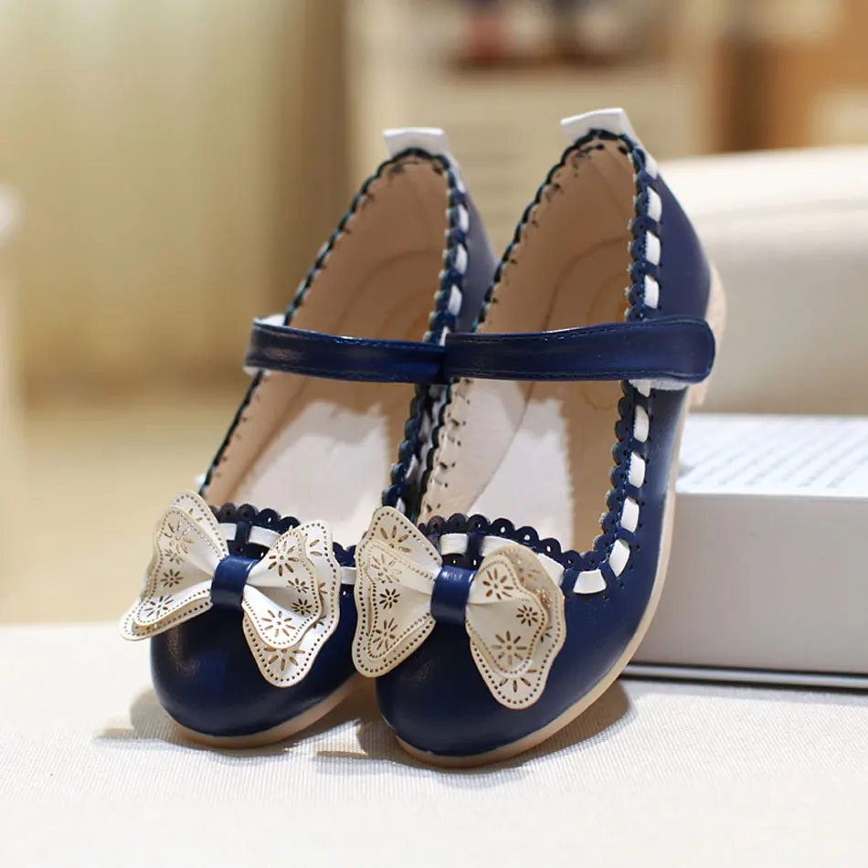 Детская обувь MSMAX из искусственной кожи с бантом бабочкой на липучках для девочек