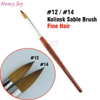 size no 14 no 12 kolinsky sable acrylic nail art brush uv gel builder carving pen brush liquid powder diy beauty nail drawing