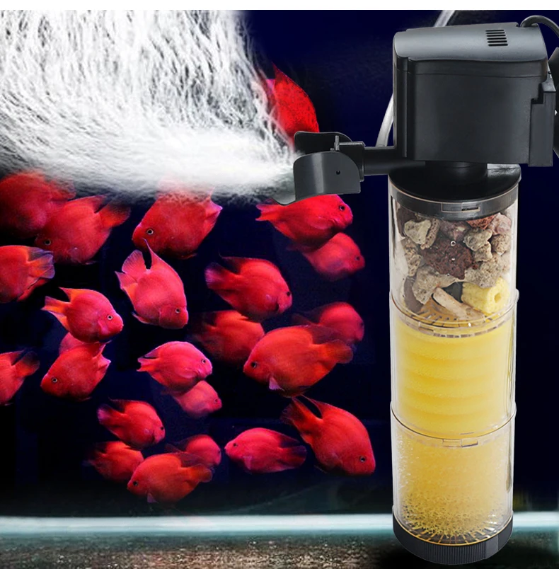 SOBO fish tank Фильтрация оксигенации и циркуляция 3-в-1 Встроенный погружной насос для