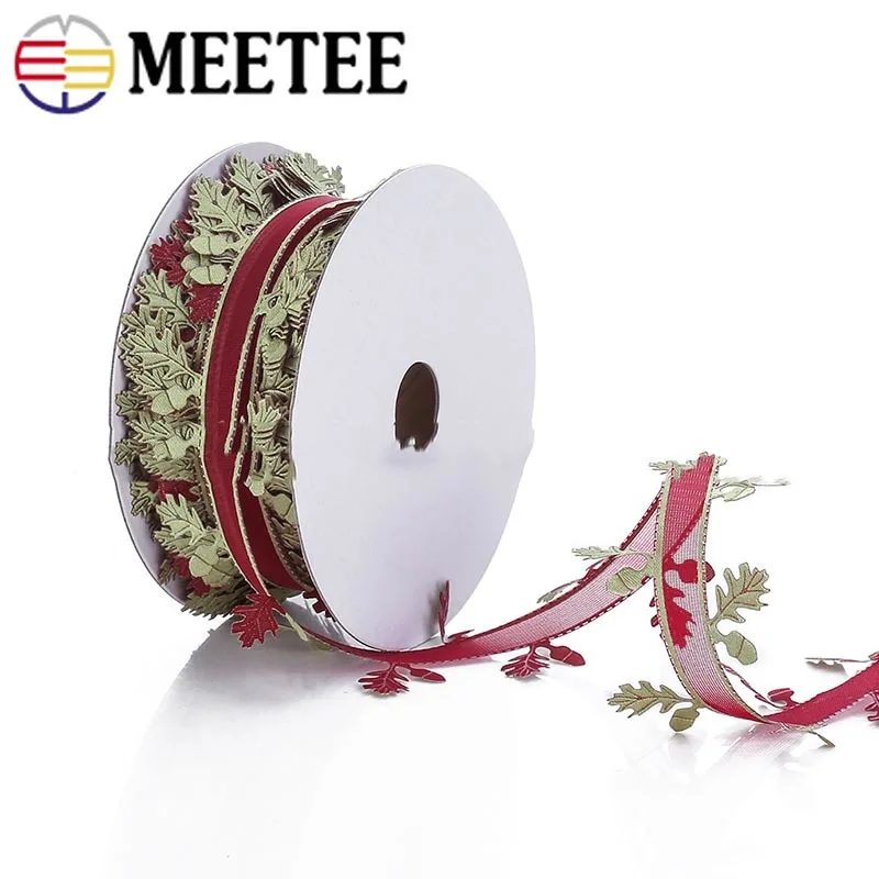 Meetee 20 метров 4 см кружевная лента с листом полиэфирная ткань для вышивки сделай