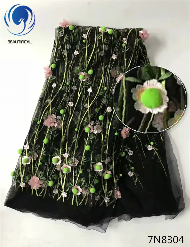 Красивая африканская ткань 3d чистая кружевная последняя мода аппликация