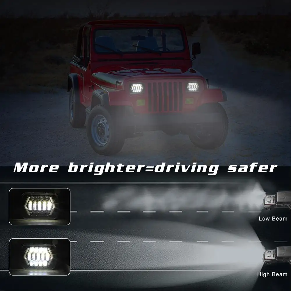 7x6 дюймов Halo светодиодный головной светильник s H4 для Jeep Cherokee XJ GMC 5x7