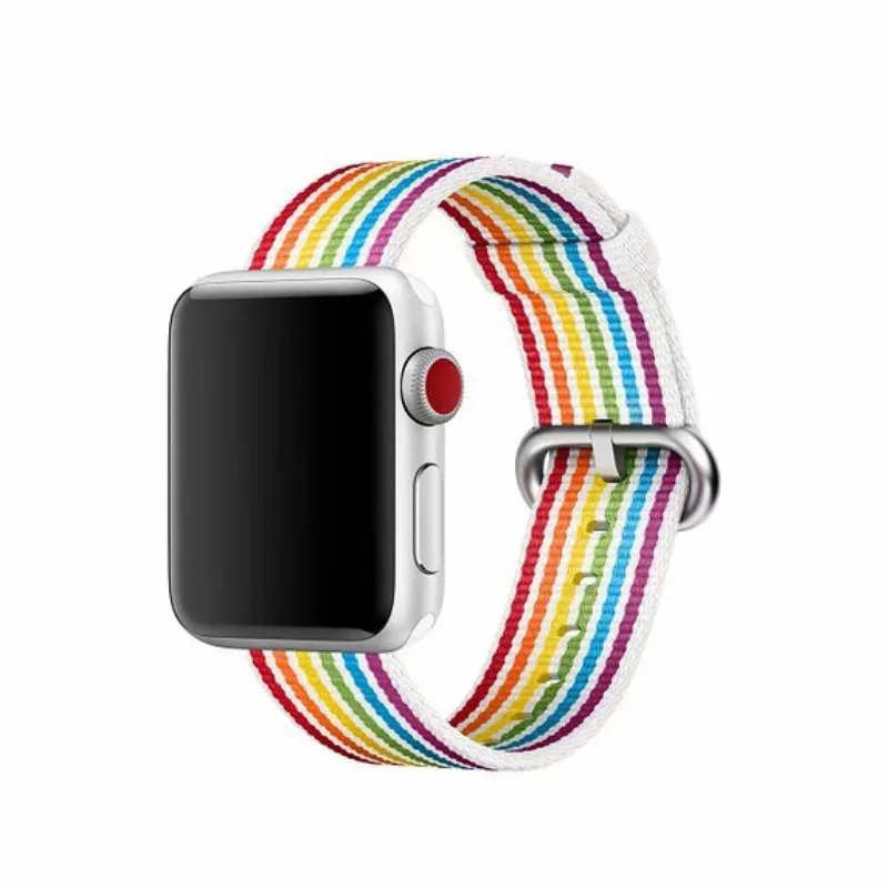 40 мм 44 тканый нейлоновый ремешок для Apple Watch 4 тканевый полосатый браслет Ремешки