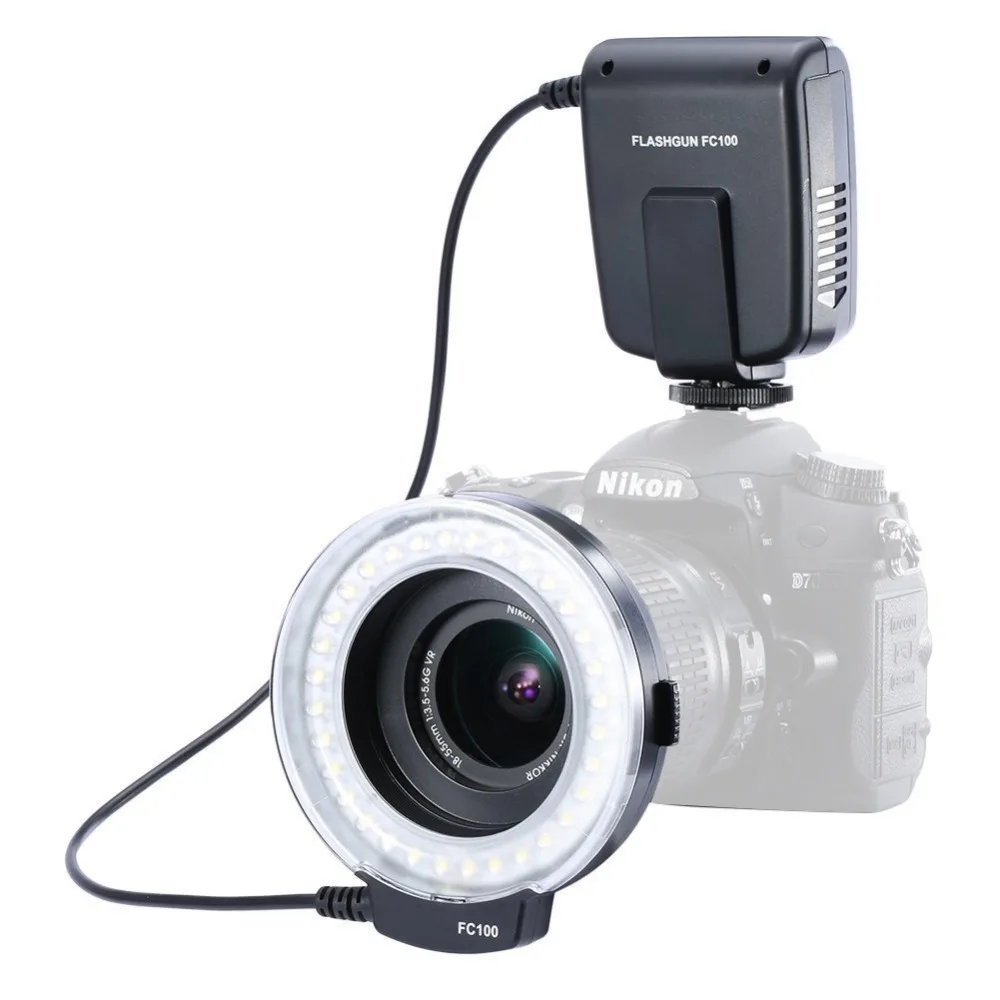Макро кольцевой светодиодный фонарь Meike FC 100 для Canon Nikon Olympus Panasonic Pentax и пр.|macro ring