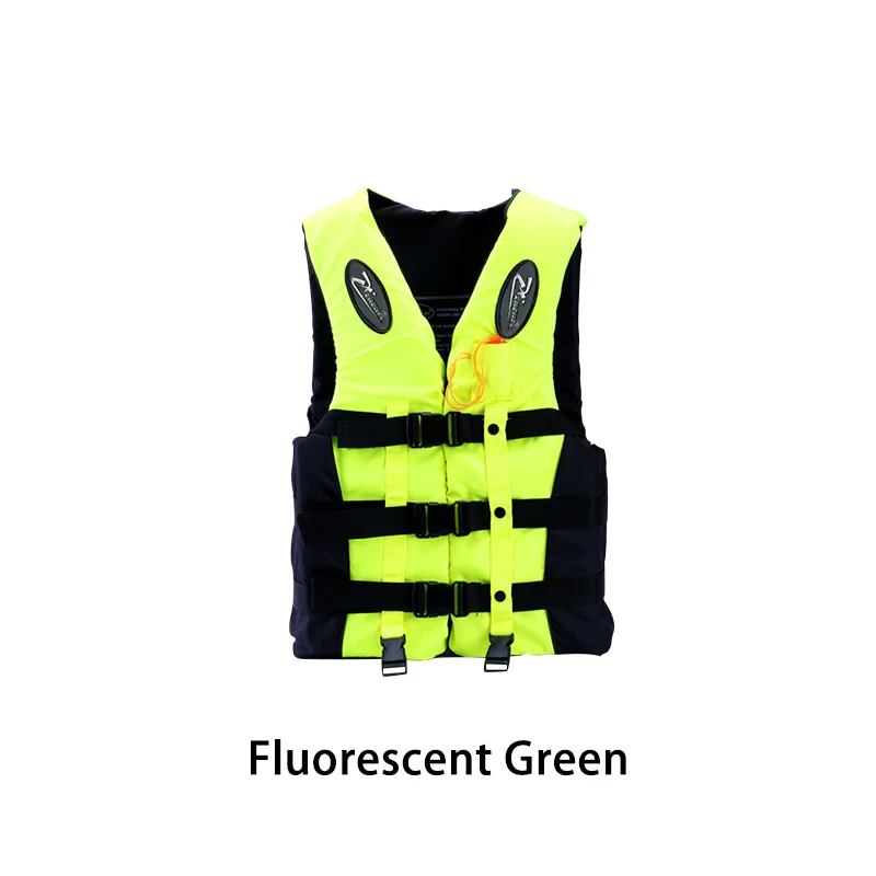 Fluorescent Green Мода Полиэстер взрослые дети спасательный жилет куртка плавание катание на лодках лыжный Дрифтинг спасательный жилет со свистком водные виды спорта мужская куртка - Цвет: Fluorescent Green