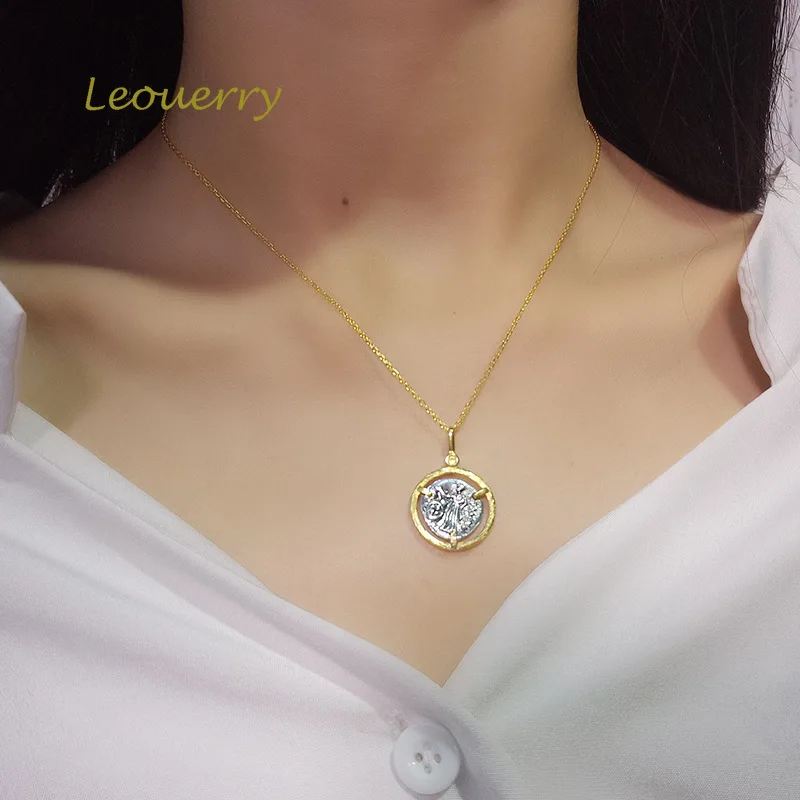 Leouerry 925 пробы серебро винтажная креативная двухсторонняя монета с портретом индивидуальный кулон, ожерелье цепочка на шею