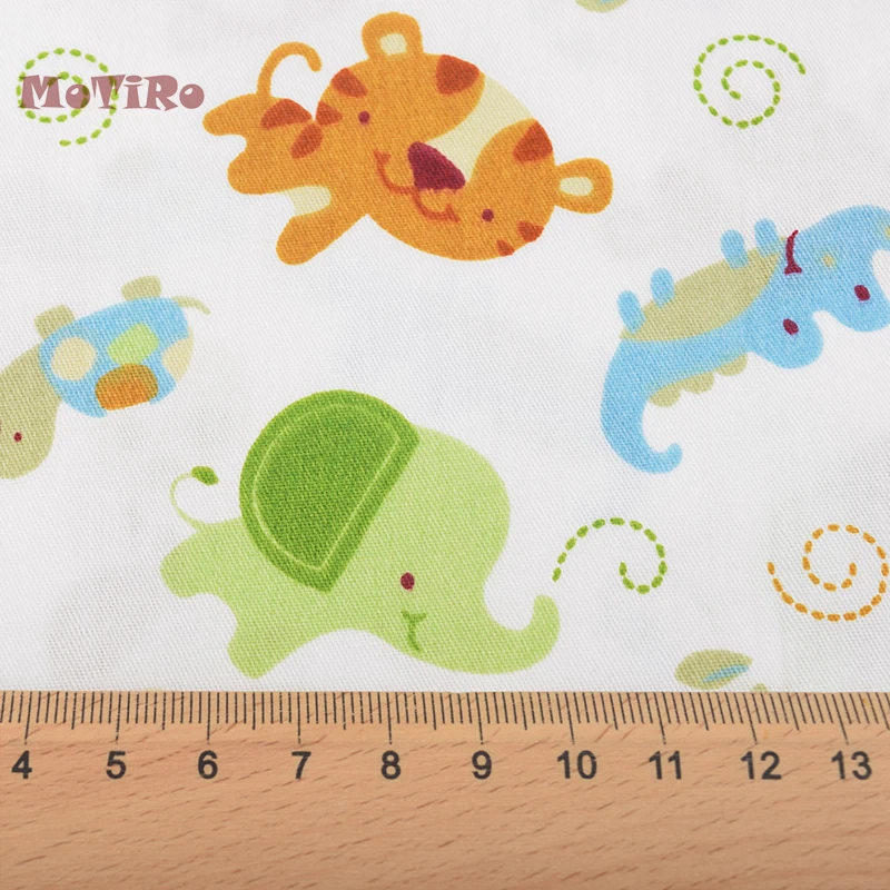MoTiRo материал с рисунком животных наполовину напечатанная саржевая хлопковая
