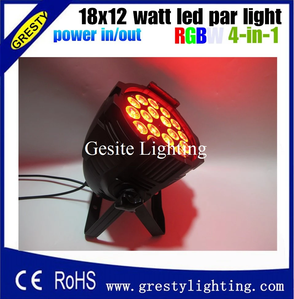 

top-selling color mixing led par 18x12w rgbw 4n1 dj equipment light free shipping with power in power out