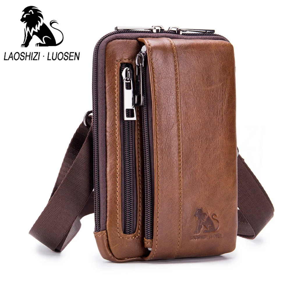 Мужские поясные сумки из 100% натуральной бычьей кожи маленькие мужские Наплечные