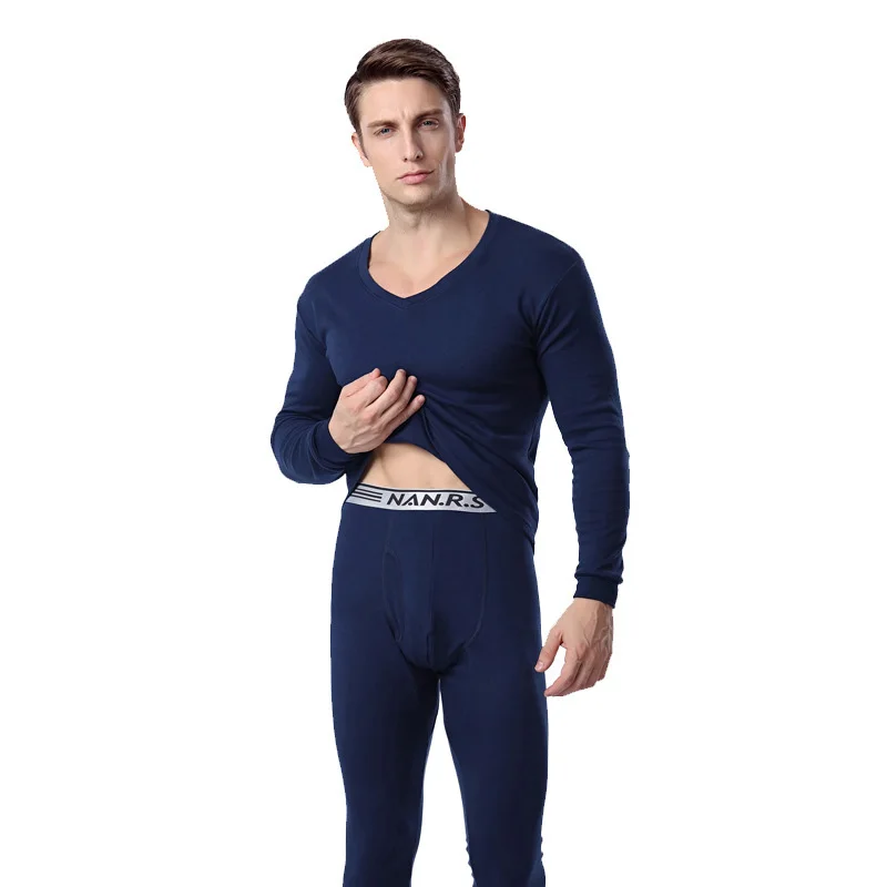Men's Cotton Underwear Long Johns Thermal Pants Mens V Neck Thermo Sexy Black Sets Winter | Мужская одежда