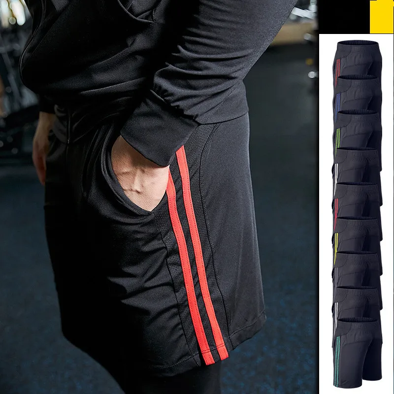 Новинка спортивные мужские шорты для бега быстросохнущие в полоску дышащие