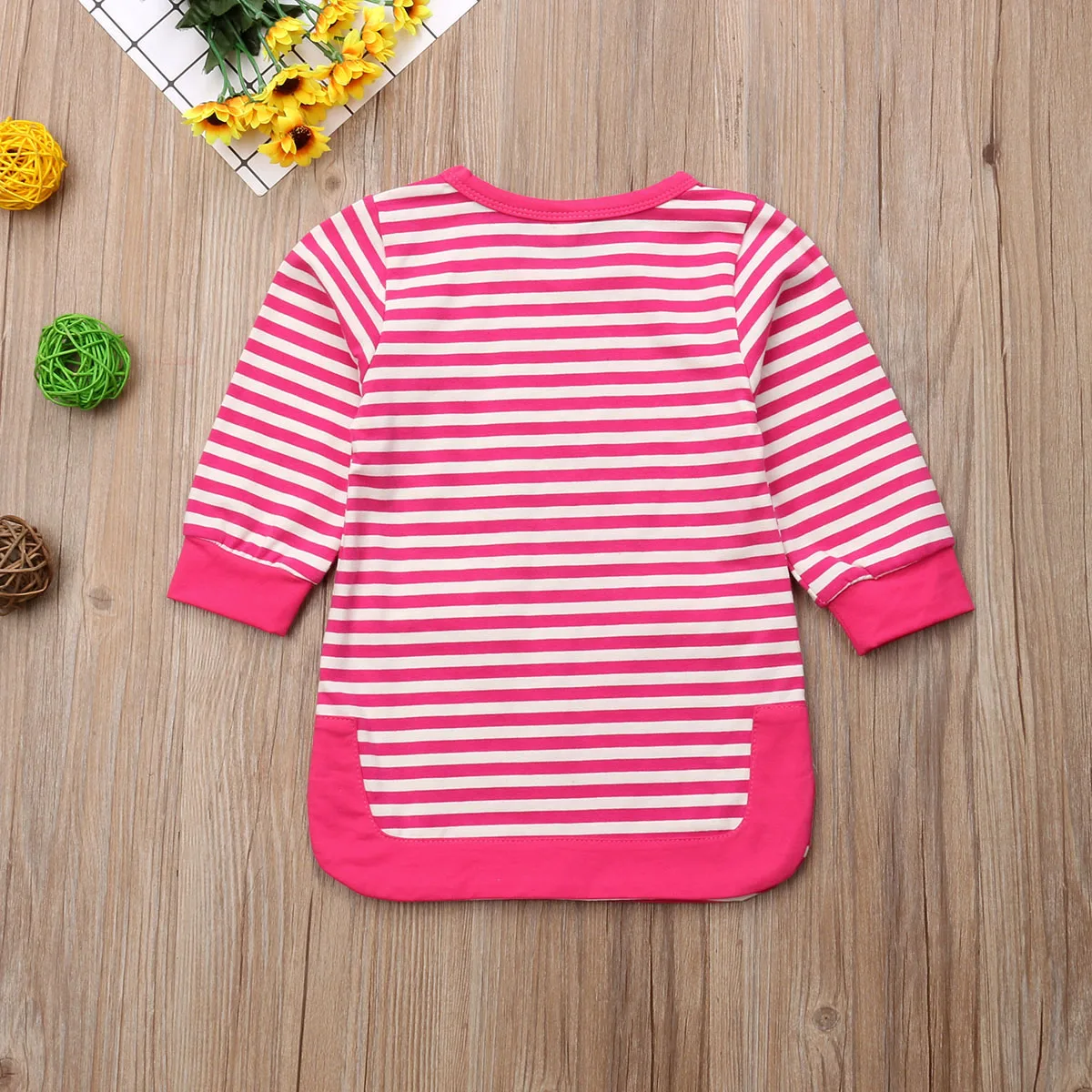 2018 Brand New Infant Kids Baby Girls Autumn Dress Long Sleeve Striped Straight Mini Slit Dresses Casual Outfit 6M-5Y | Детская одежда