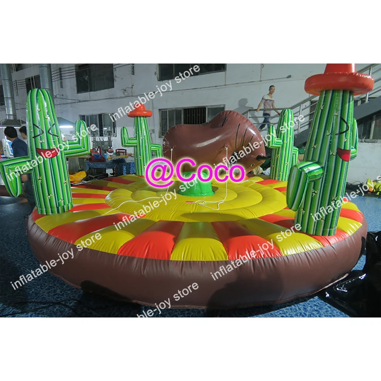 free ship to door!17ft diameter outdoor cactus design bull riding game human inflatable rodeo bucking bronco | Игрушки и хобби
