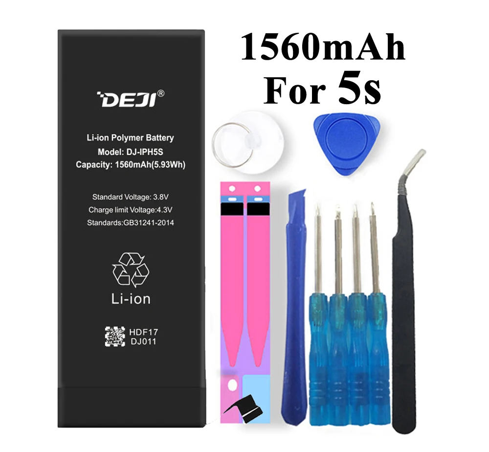 Deji аккумулятор для iPhone 5 5S SE iPhone5s 5G 1440-1800mAh Сменные литий-полимерные аккумуляторы+ инструменты для Apple iPhone SE 5S 5 батарея
