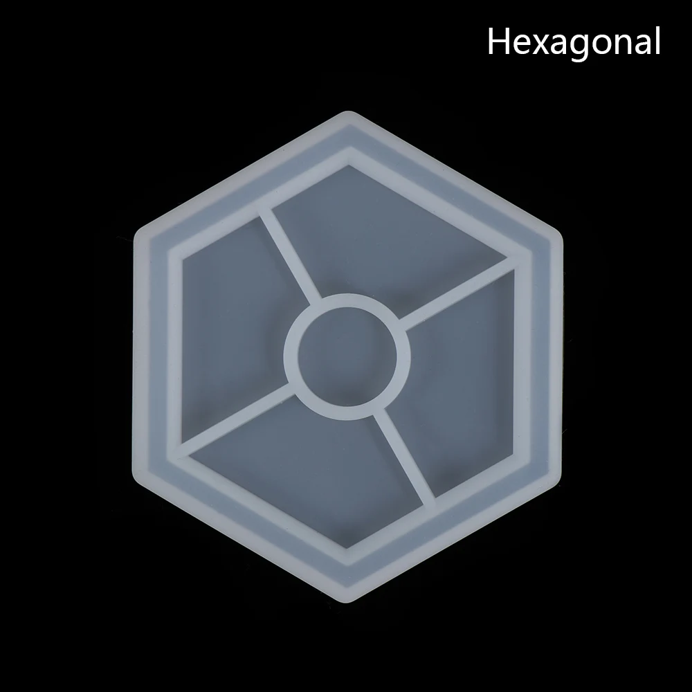 Hexagonal Драгоценность силиконовые формы DIY чашки коврик ручной работы формы ремесла эпоксидной смолы геометрическая форма шестиугольная квадратная круглая теплоизоляция - Цвет: Hexagonal