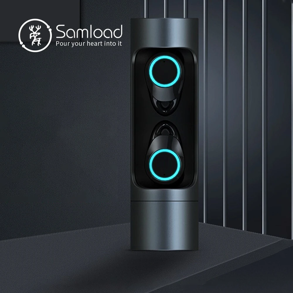Samload, настоящие беспроводные стерео наушники, Bluetooth 5,0, вкладыши, наушники, IPX7, водонепроницаемые наушники с зарядным устройством для iPhone 7 8