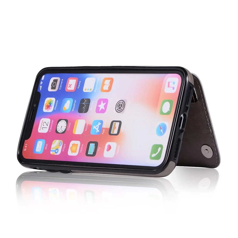 Чехол с тиснением в стиле ретро для iPhone 7, 8, 6, 6S Plus, X, XR, XS Max, кожаный флип-чехол с подставкой для iPhone X, XR, XS Max, сумки для слотов