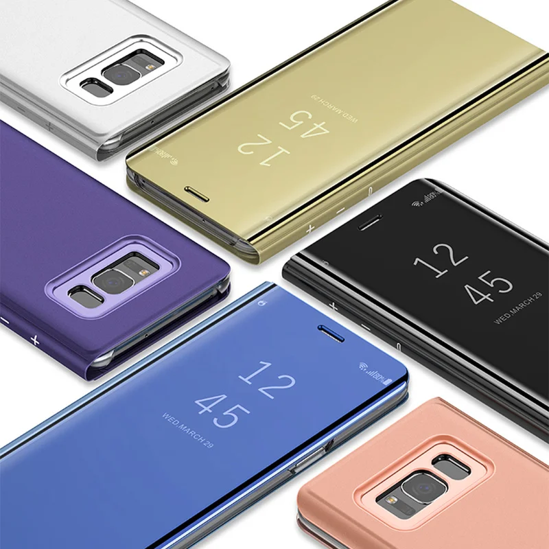 Роскошный умный зеркальный чехол подставка для Samsung s10 s10e s9 s8 plus note 10 8 9 a70 a50 книжка