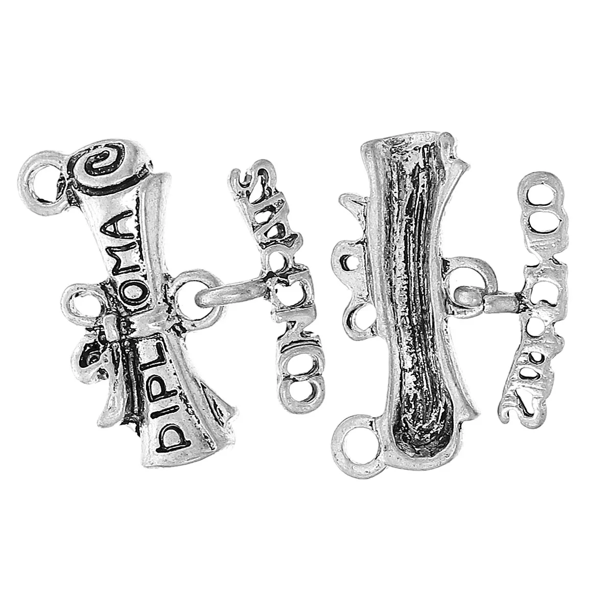 DoreenBeads подвески из цинкового металлического сплава книги серебристого цвета