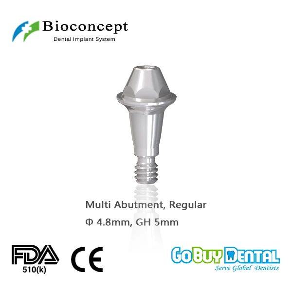 Osstem TSIII ETIII abutment compatible Hexagon Regular Multi abutment D4.8mm, Straight, gingival height 5mm(337110)