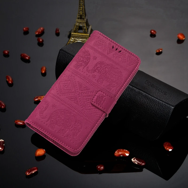 HotPink 3D Слон pattern Флип Чехол Для samsung Galaxy A70 A50 A30 A20 A40 A10 M10 M20 M30 A6 A8 плюс J8 A7 Стильный чехол-портмоне из кожи - Цвет: HotPink