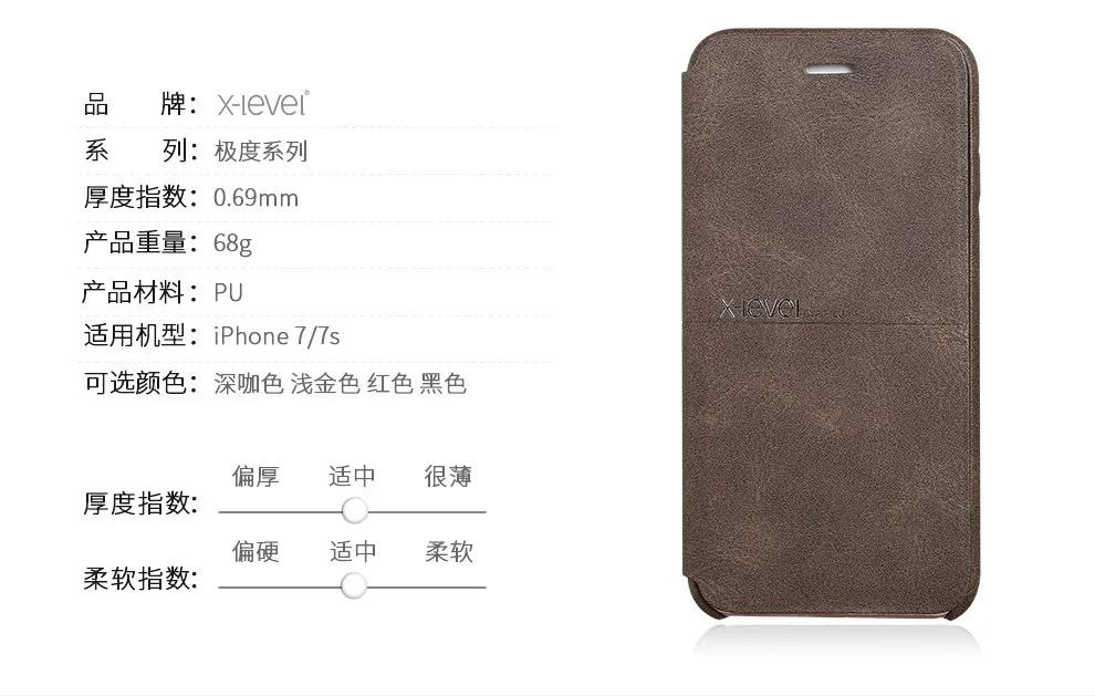 X-Level для iPhone 7 8 чехол для iPhone 7 8 Plus из искусственной кожи откидной складной кронштейн кошелек чехол для iPhone 6 7 8 6S Plus чехол