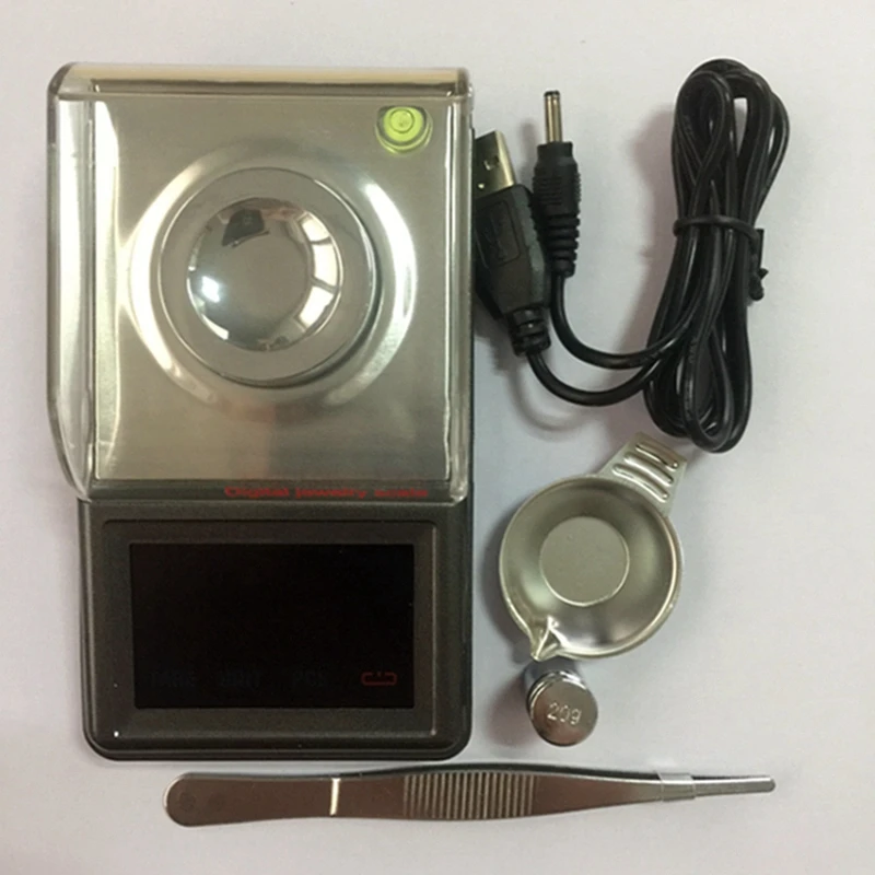 0.001g Precise Digital Jewelry Scales 20g 30g 50g Portable Electronic Counter Carat USB Scale Touch LCD Gold Germ Weight Balance