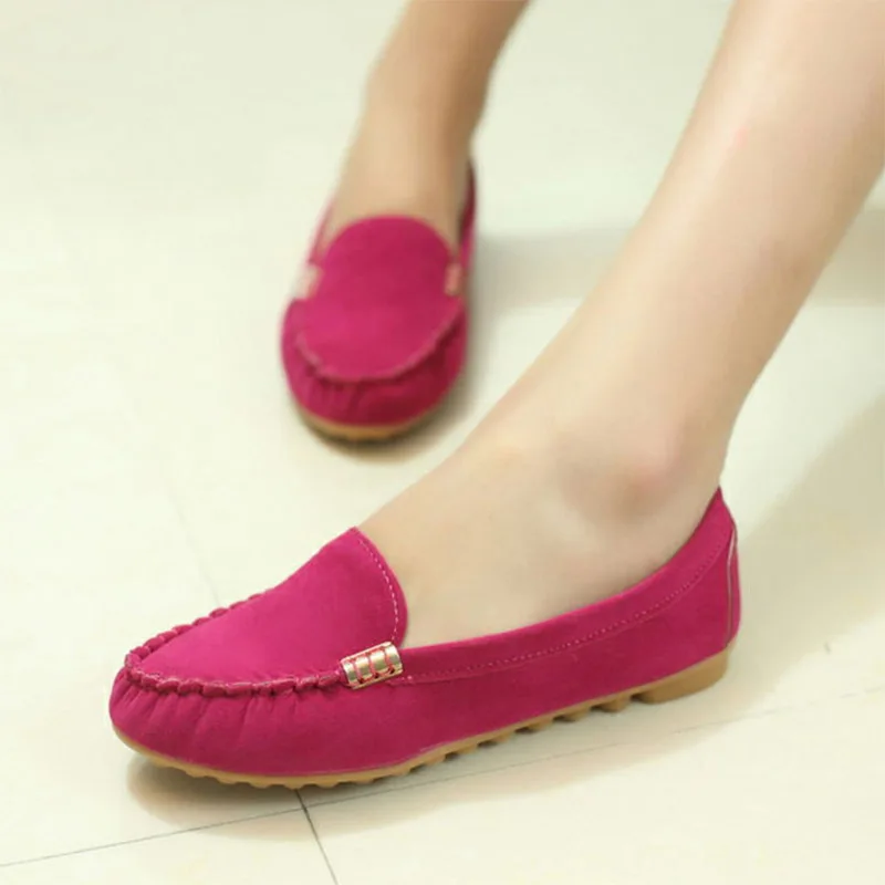 Туфли женские на плоской подошве искусственная замша без застежки лоферы топ