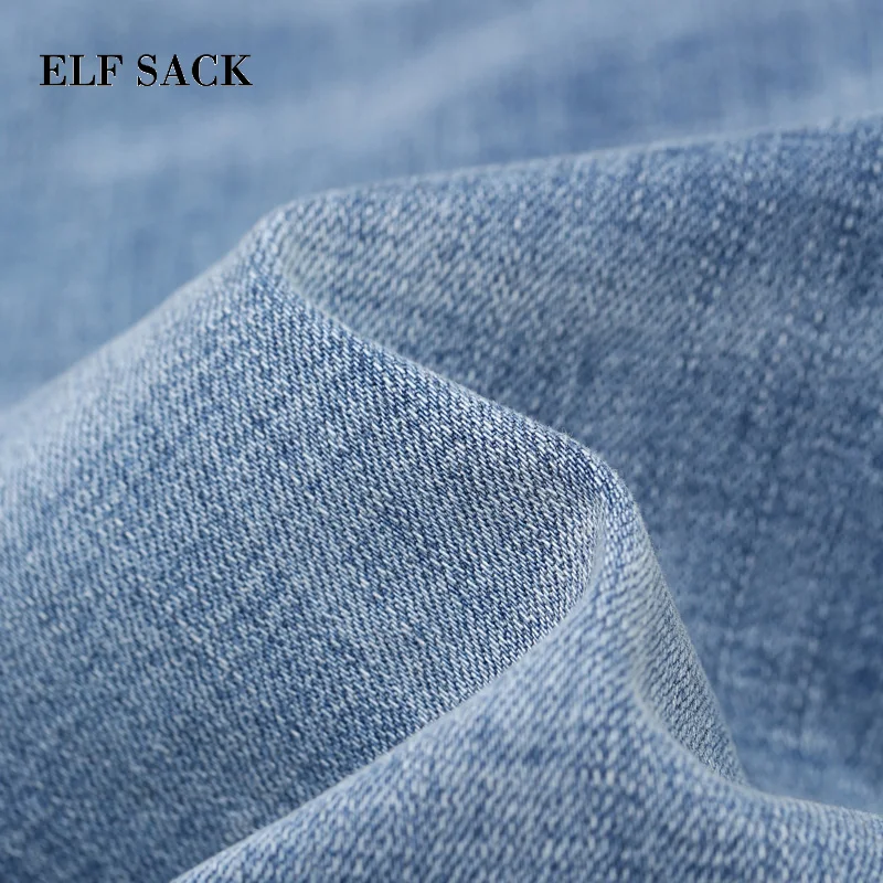 Женские джинсы ELFSACK повседневные Прямые хлопковые брюки в клетку винтажные до