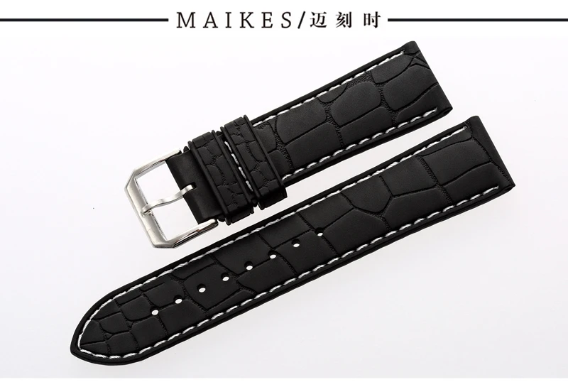 MAIKES аксессуары для часов Ремешок для часов с серебряной пряжкой спортивный силиконовый ремешок часов ремешок 20 мм 22 мм для мужской женский браслет