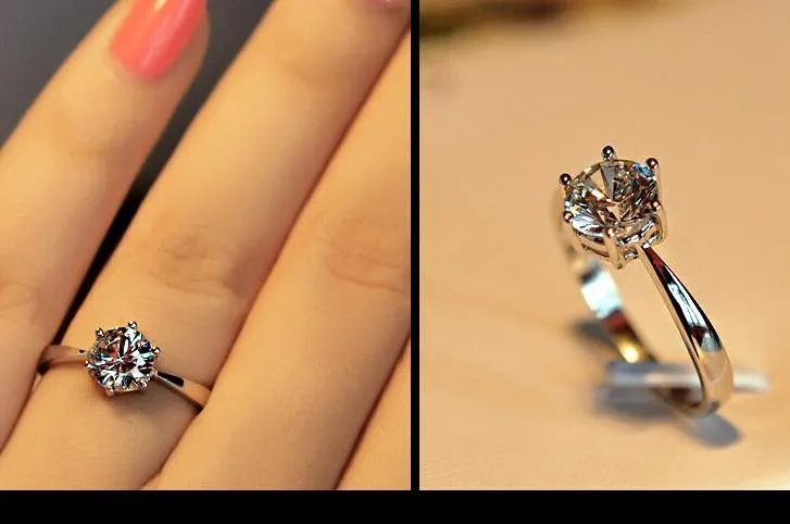 Акция модные блестящие женские обручальные кольца с цирконием и серебряным