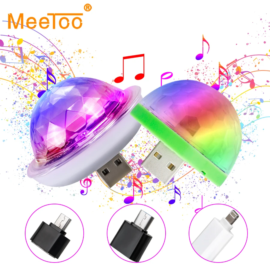 Мини USB СВЕТОДИОДНЫЙ вечерние светильник s сценический Lumiere эффект лампы 4 Вт Портативный диско шар красочный лазерный DJ диско-светильник музыка для мобильного телефона