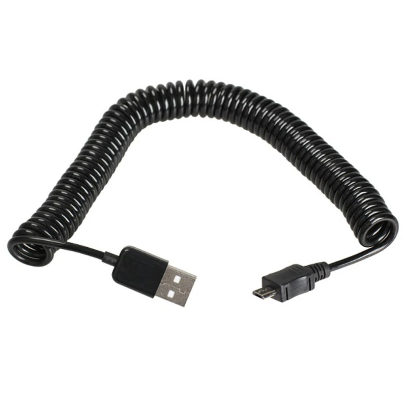 Спиральный Переходник USB 2 0 A папа к Micro B 5Pin длиной кабеля 5 3 м|coiled usb|usb male to maleusb micro