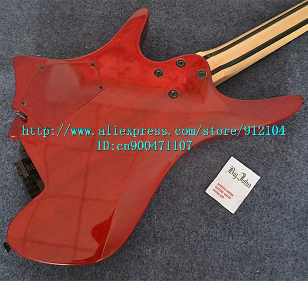 Новая fanned fret электрогитара без головки грифа в красном цвете с корпусом из