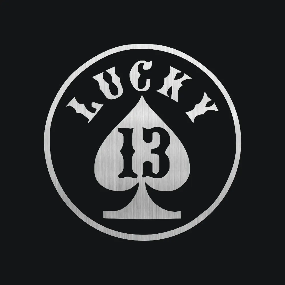 brushed silver LUCKY NUMBER 13 персональные наклейки для автомобиля, аксессуары для мотоцикла и автомобиля, виниловые наклейки на окна для автомобиля - Название цвета: brushed silver