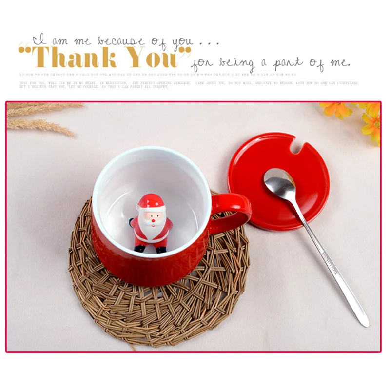 Christmas Cup Mug 3D Animal Ceramics Cute Cartoon For Coffee Milk Tea Home Office TT-best