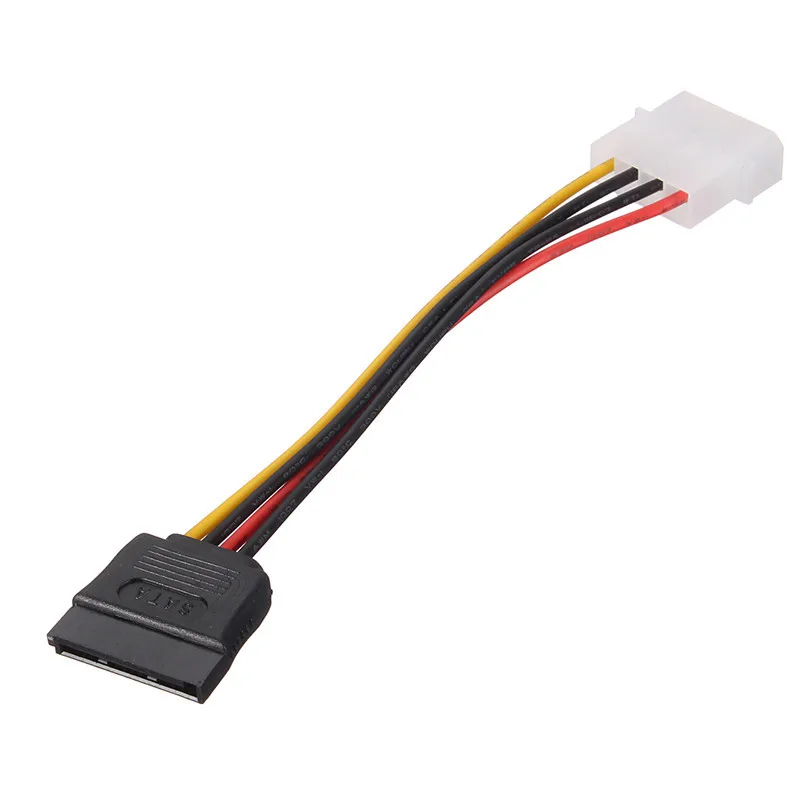Высококачественный Кабель питания SATA 15 Pin Female to Molex IDE 4 Male адаптер двойной кабель