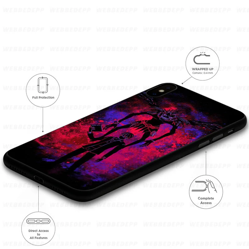 WEBBEDEPP Anime Death Note Soft Silicone Case for iPhone 11 Pro Xr Xs Max X or 10 8 7 6 6S Plus 5 5S SE |
