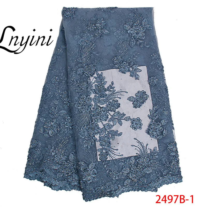 Latest French Nigerian Handmade Of Laces With Beads African Lace Fabric 2019 High Quality Tulle Material L2497B-1 | Дом и сад