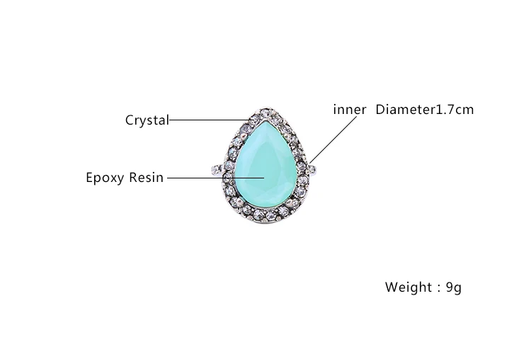 Pacific опал смолы камень кольца для женщин завод ручной работы хрустальные капли