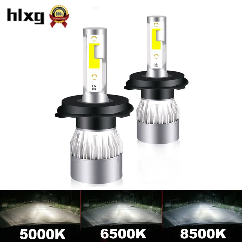 HLXG светодиодный головной светильник H7 H4 5000K 6500K 8500K H1 H11 9005 HB3 9006 HB4 12V 24V 10000LM мини