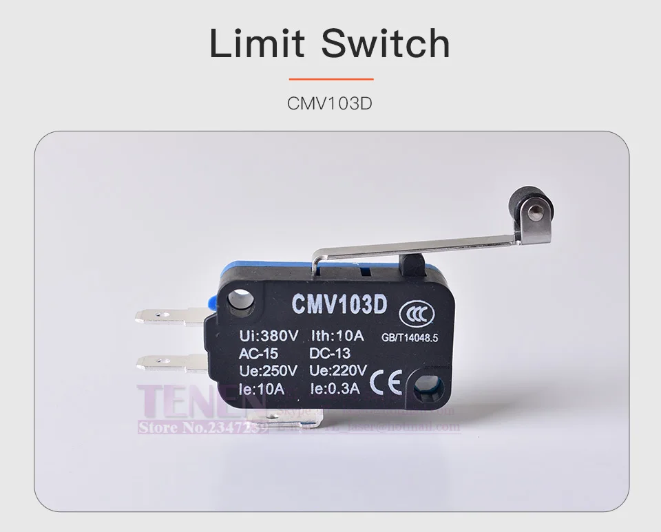 Мгновенный микро концевой выключатель CMV103D UE220V 0.3A с длинной ручкой Открытый концевой датчик для CO2 лазерной гравировки резки ЧПУ