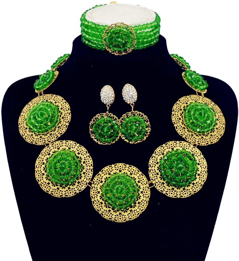 Модный комплект ювелирных изделий из нигерийских и африканских свадебных бусин