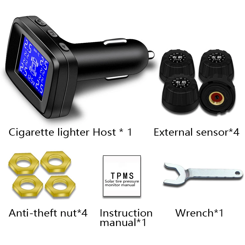 Внешний монитор давления в шинах беспроводной TPMS Обнаружение шин с USB