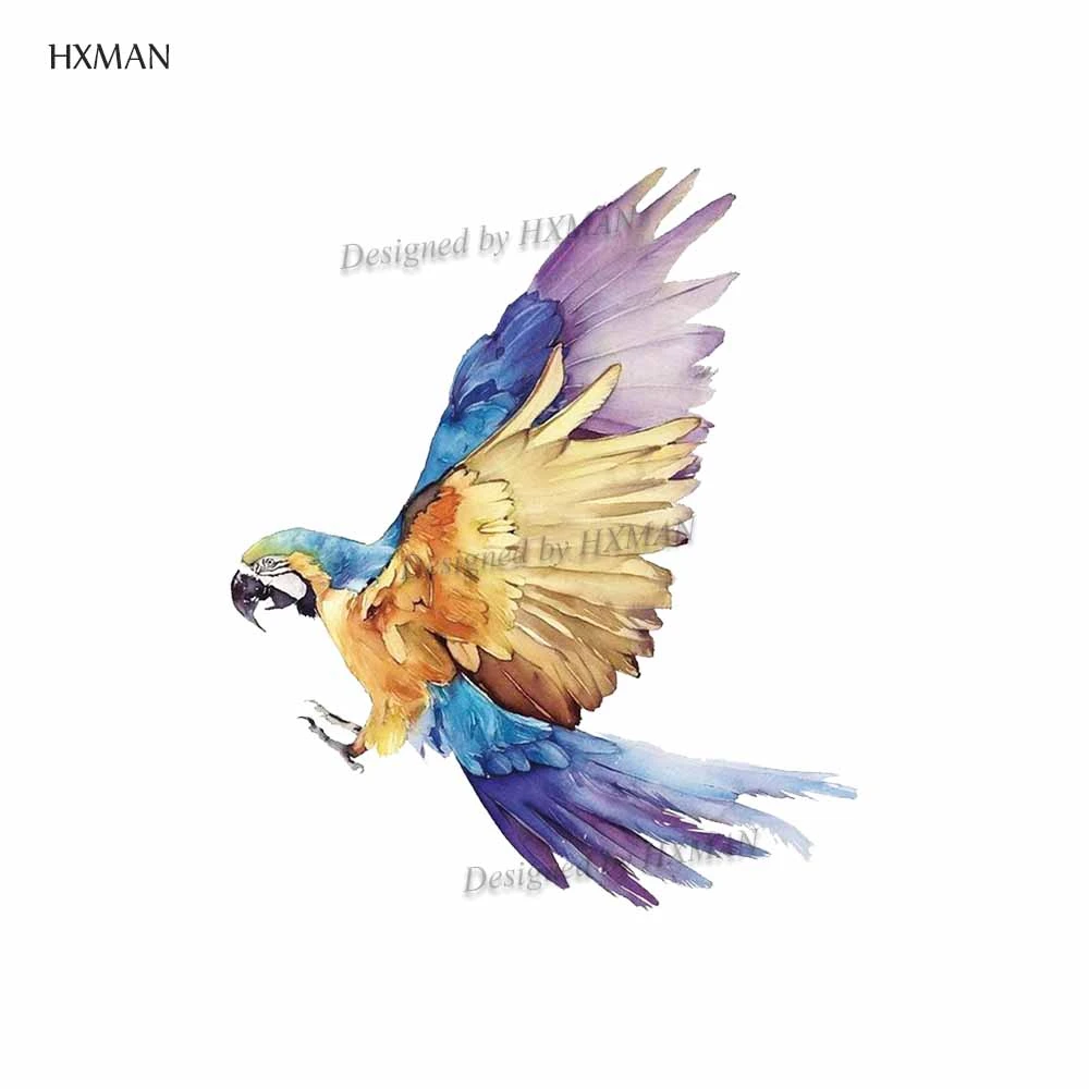 Временная тату-наклейка HXMAN Parrot для детей ручная работа искусство птица модный