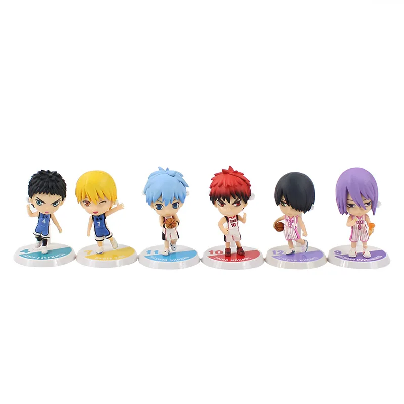 6 шт./компл. аниме Баскетбол куроко Kuroko no Basuke ПВХ движущаяся фигурка tetsuya