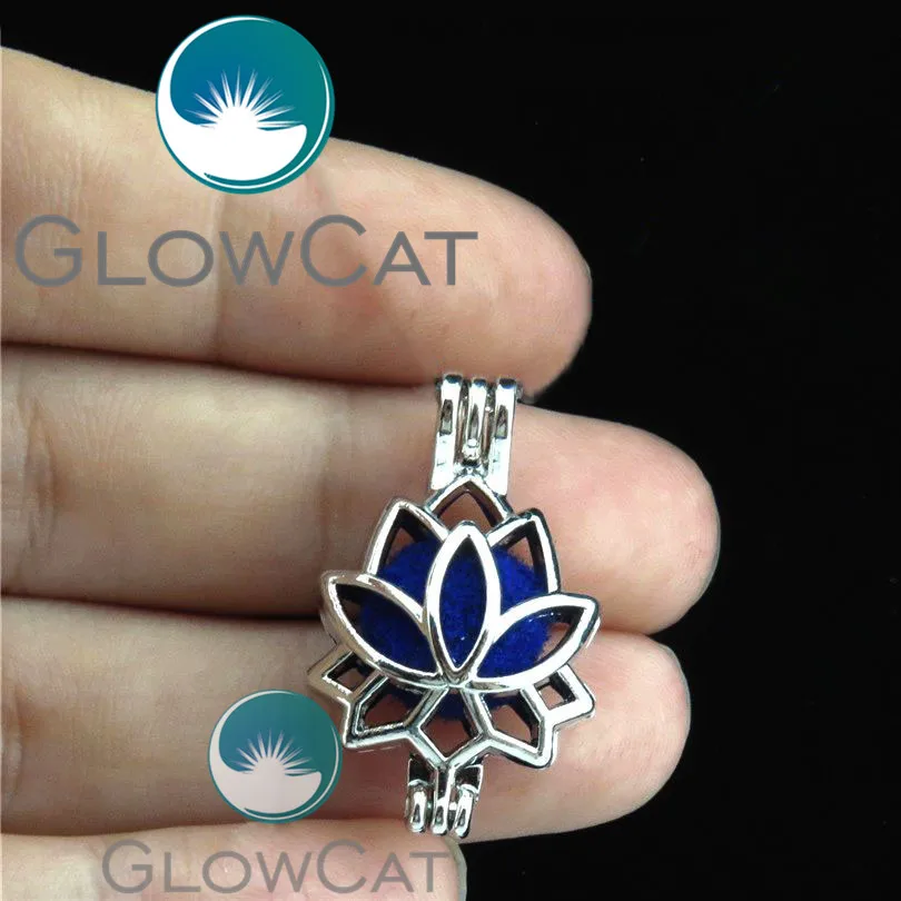 Glowcat 12 шт. r-k52 цветок лотоса Бусины клетка ювелирных изделий Эфирные масла